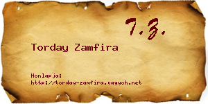 Torday Zamfira névjegykártya